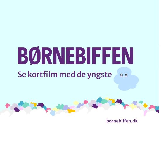 Børnebiffen logo med blå baggrund