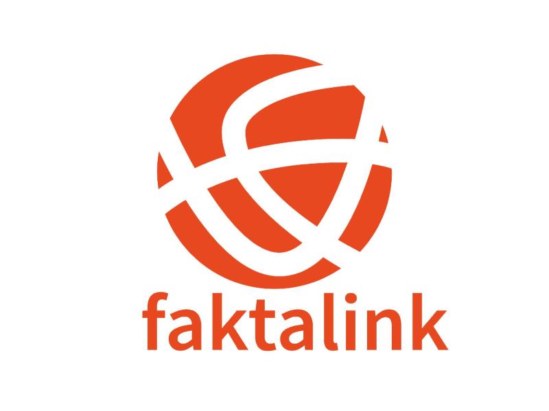 Faktalink logo med orange på hvid baggrund