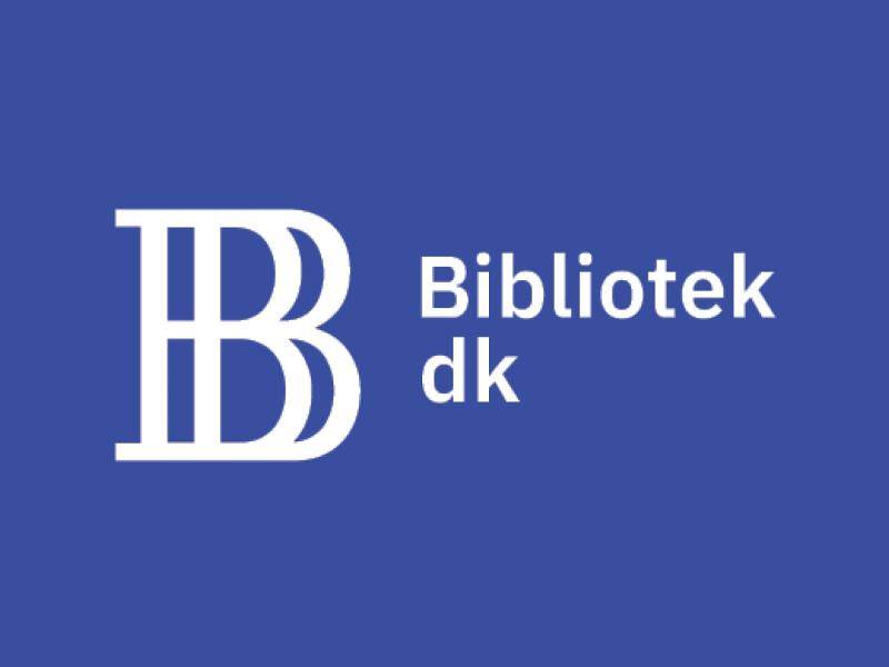 Blåt foto af bibliotek.dk logo