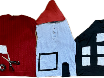 Skyline lavet af aflagt tøj