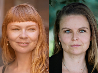 To kvinder kigger på kameraet