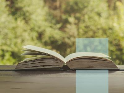 Foto af opslået bog